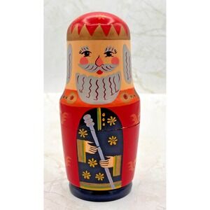 Vintage Russian Nesting Dolls Matryoshka Hand‎ Painted Folk Art 5pc Set 6.75"